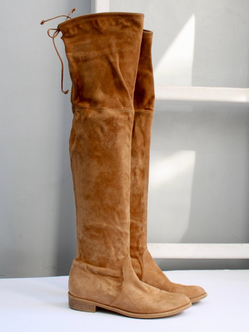 Stuart Weitzman Russel Bromley Lowland Over The Knee High Suede Boots Brown 7